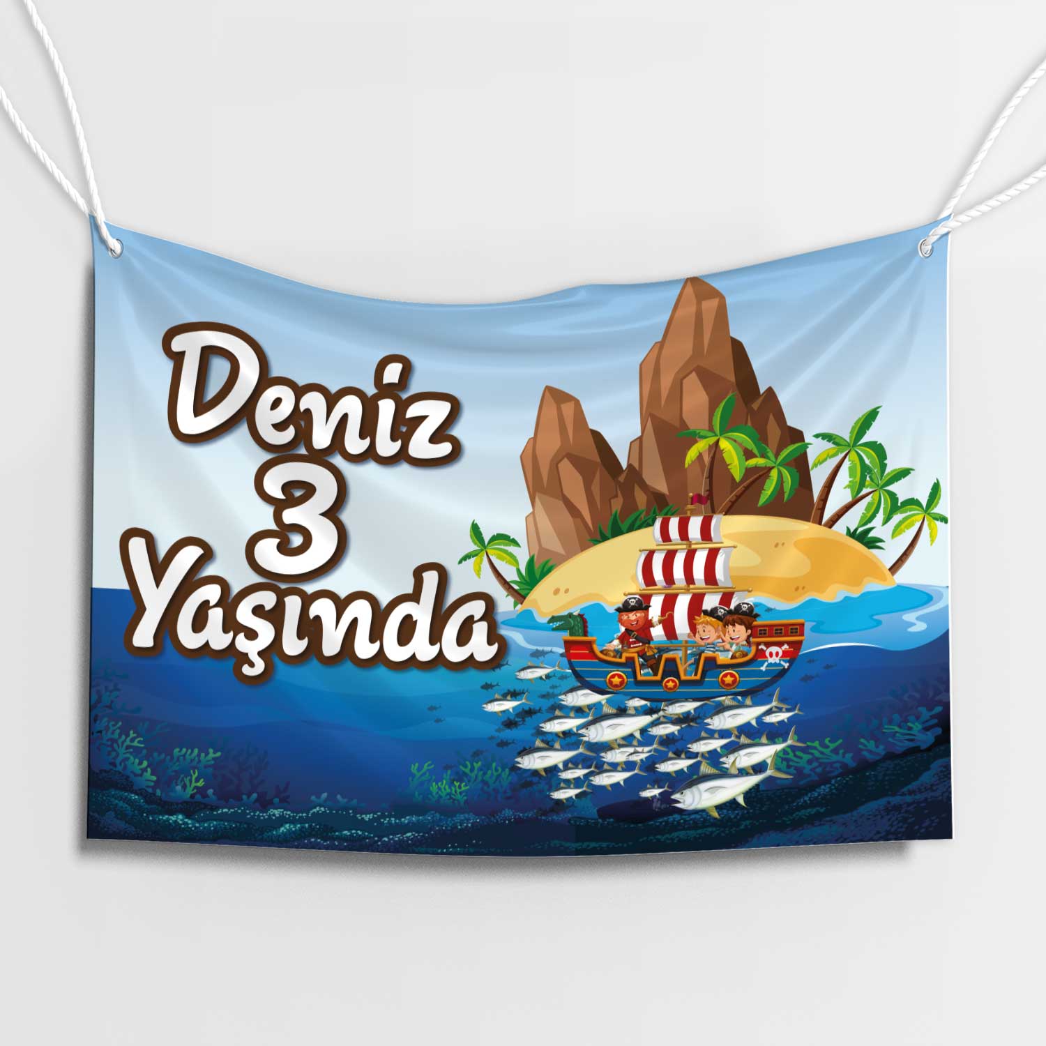 Deniz Macerası Doğum Günü Afişi