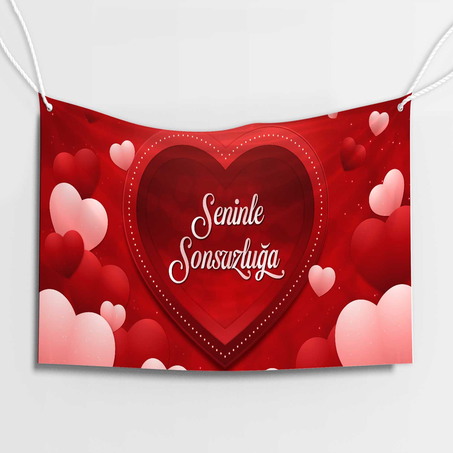 Kalp Ve Baloncuklar Romantik Afiş