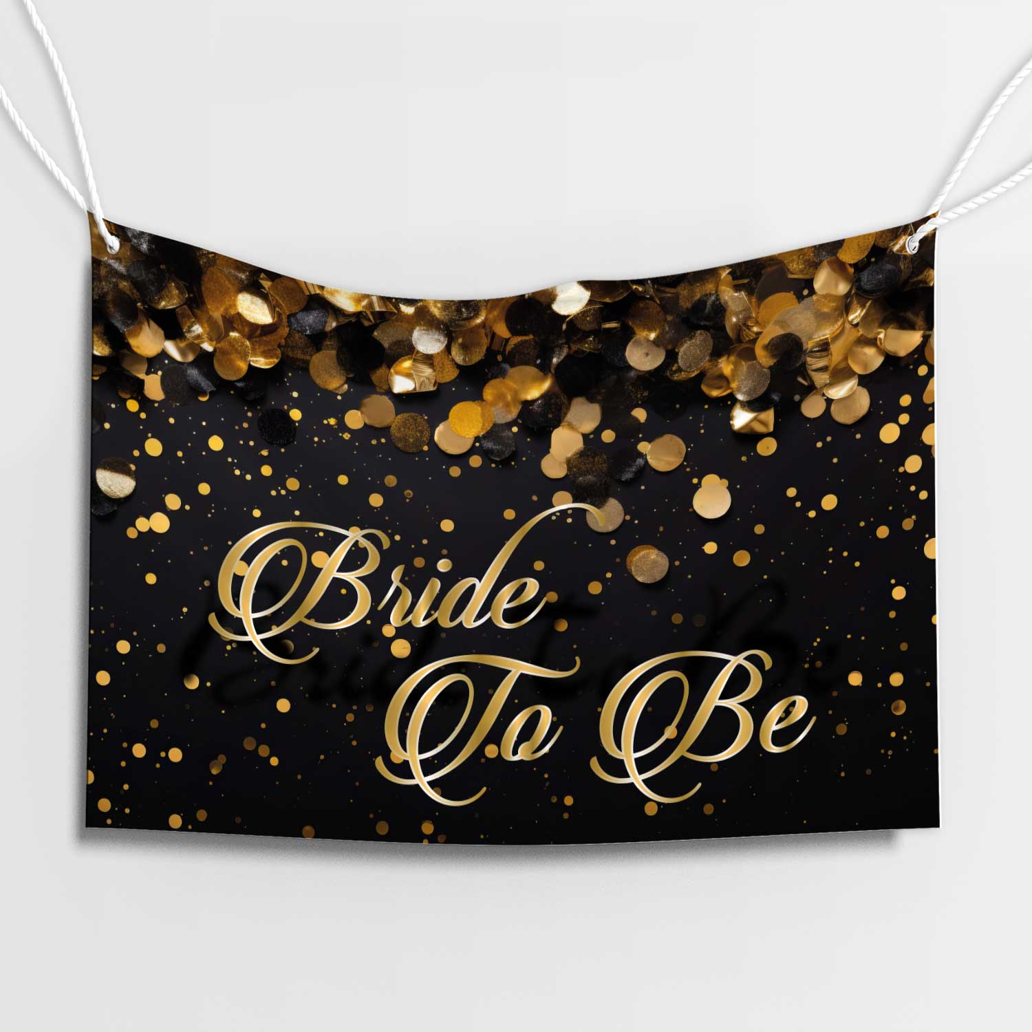 Altın Yazılı Siyah Bride To Be Afişi