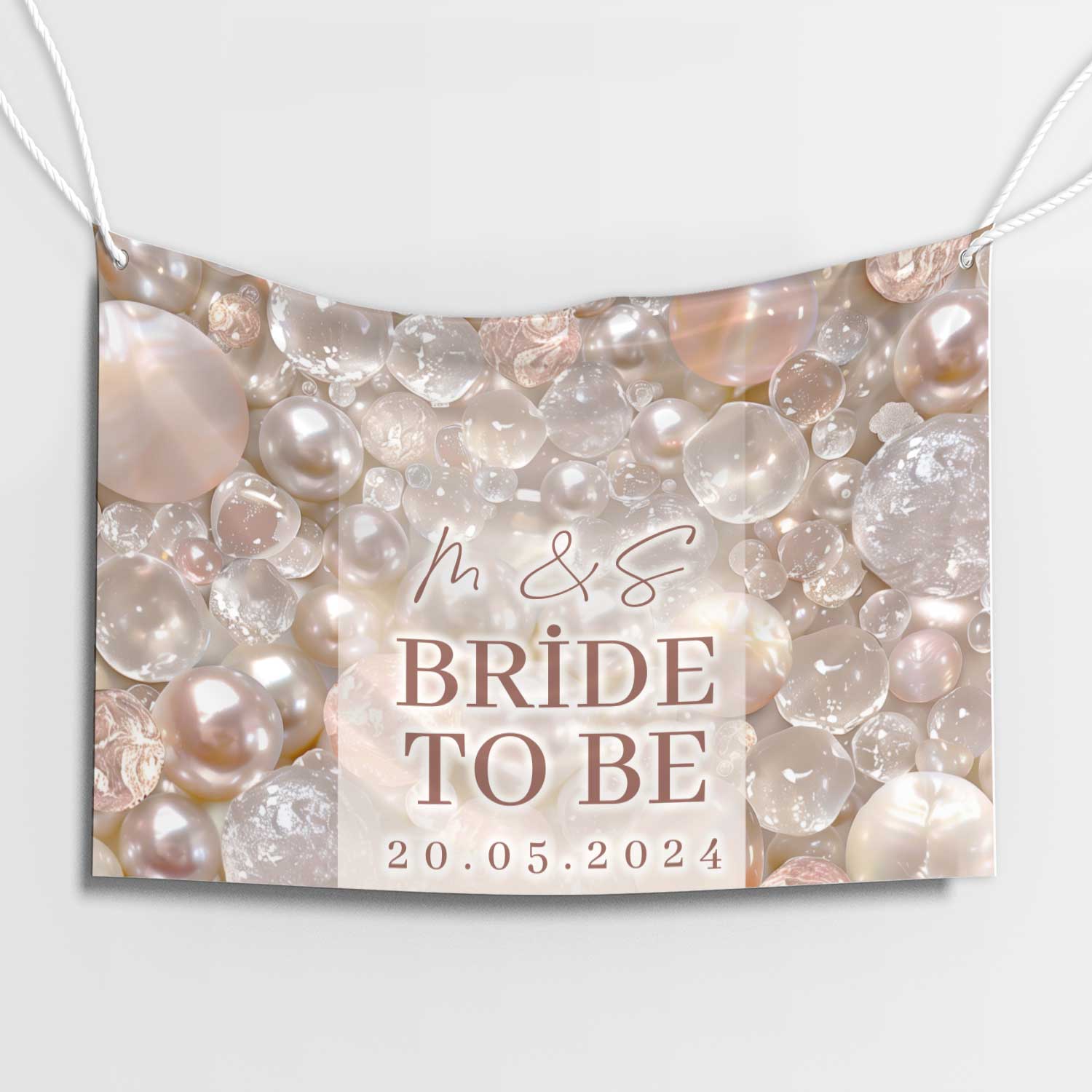 Altın Beyaz Işıltılı Bride To Be Afişi