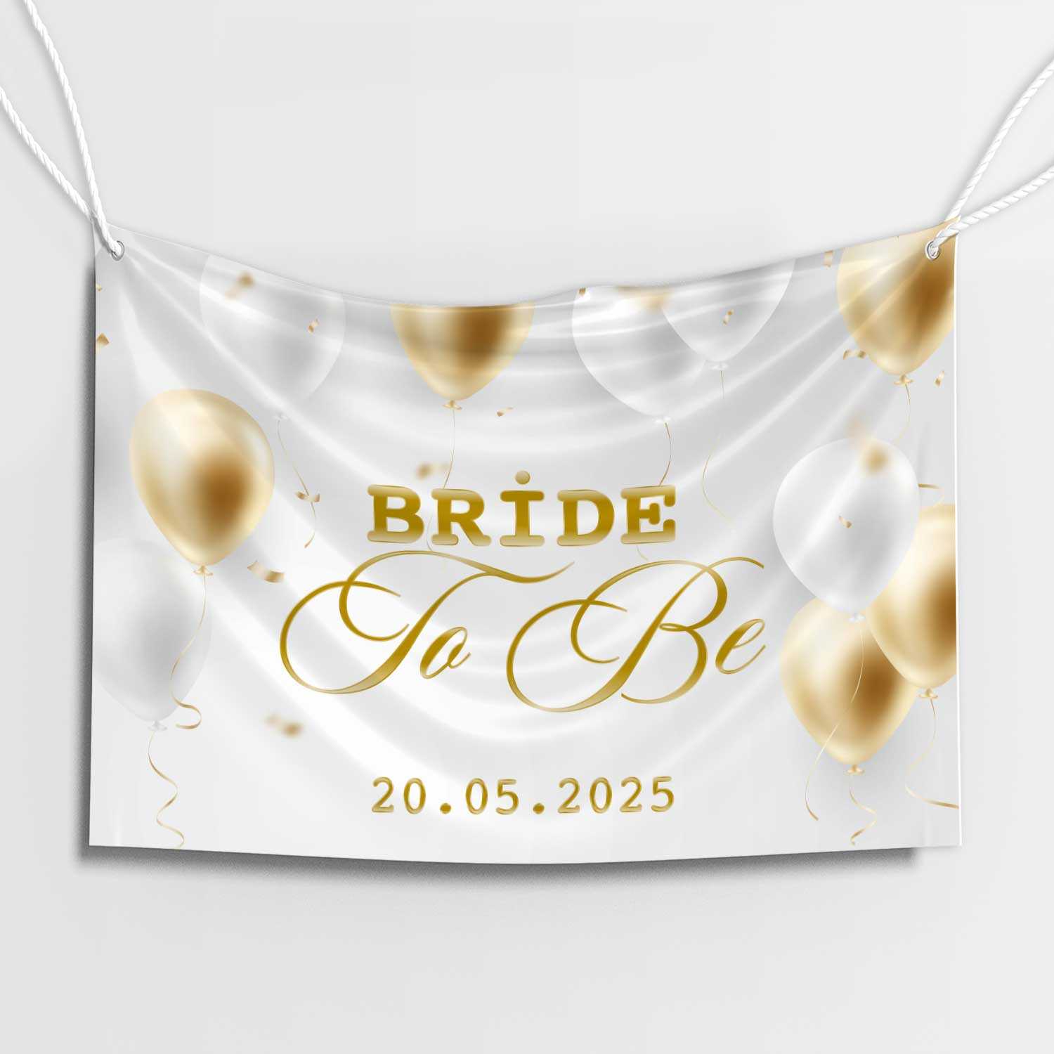 Beyaz Gold Balonlu Bride To Be Afişi